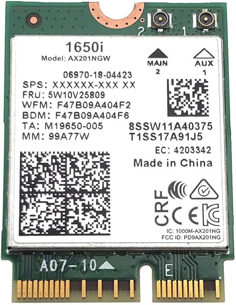 Intel Killer 1650i Wifi kort - M.2 2230 - Wifi 6 + Bluetooth - BULK
