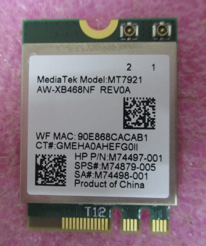 MT7922A22M Wifi kort - M.2 - Wifi 6E - Bulkförpackad
